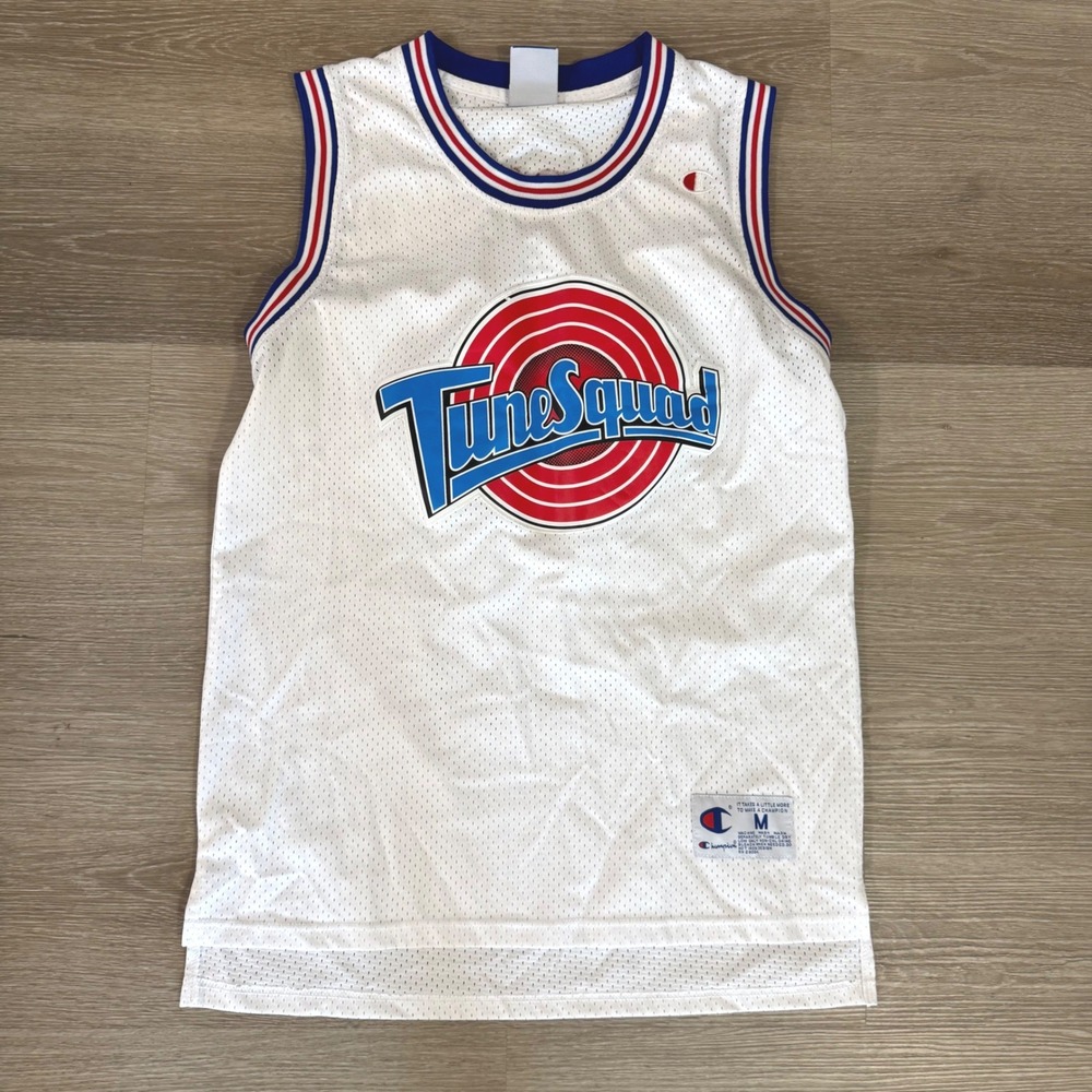 Vtg Champion Jersey Unisex Medium White Lola Bunny 10 Tune Squad Space Jam Mesh